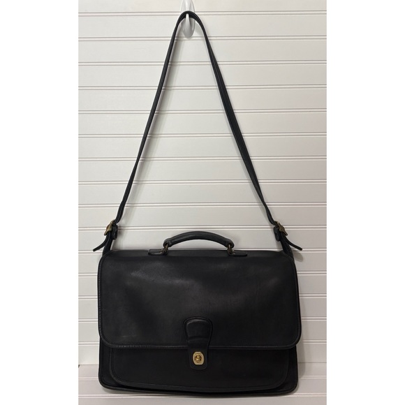 Coach Metropolitan Vintage Black Messenger Briefcase Laptop Bag 5180 Mens Womens